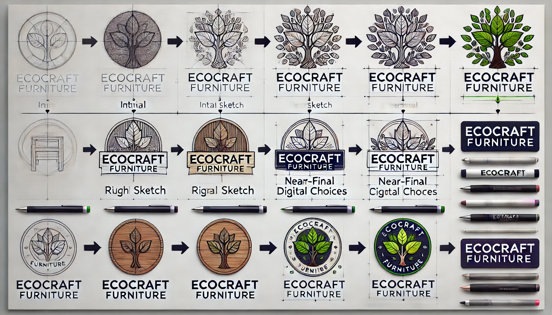Logo design portfolio featuring the logo for EcoGreen Solutions, a fictitious company, showcasing a modern and eco-friendly design.