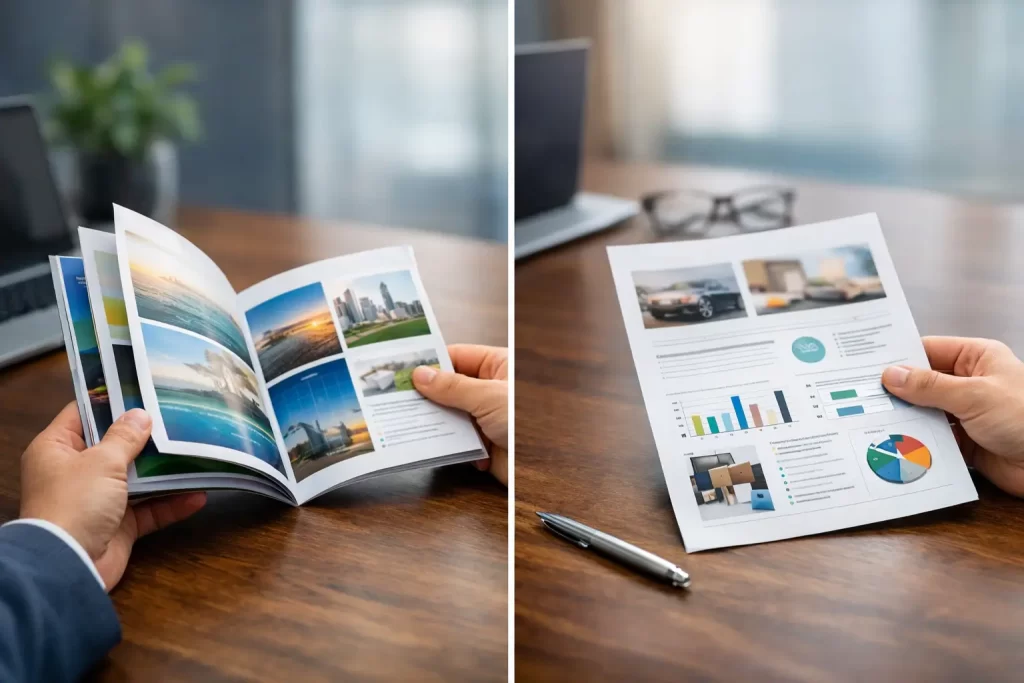 Brochure vs Sales Sheet: Which Fits Best? Brochure vs Sales Sheet: Which Fits Best?