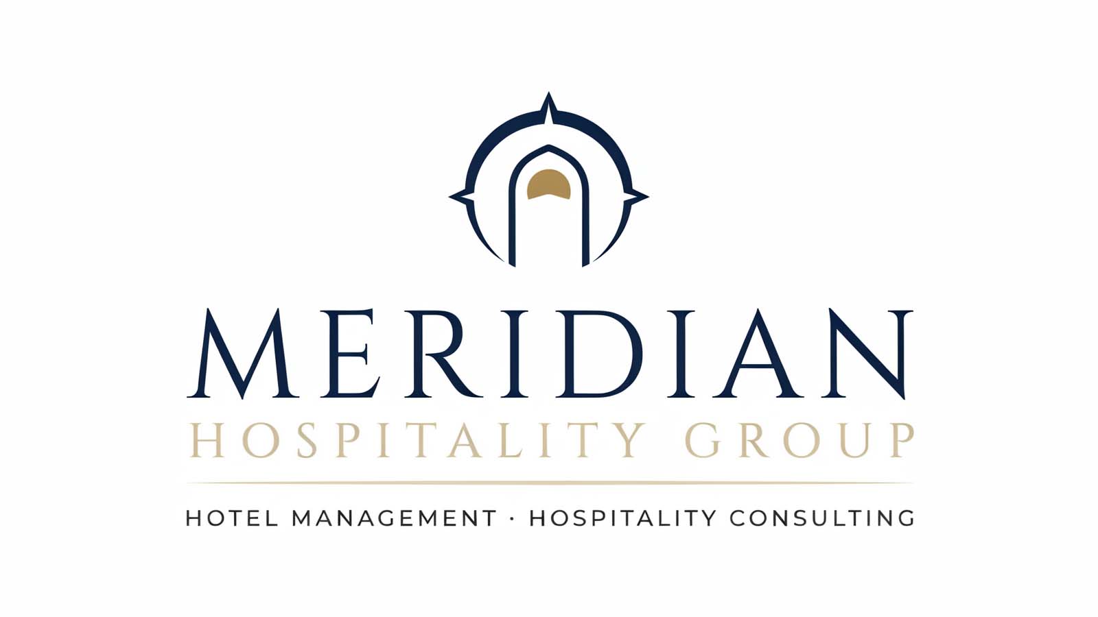 Meridian Title Insurance logo design with blue and gold professional brand mark