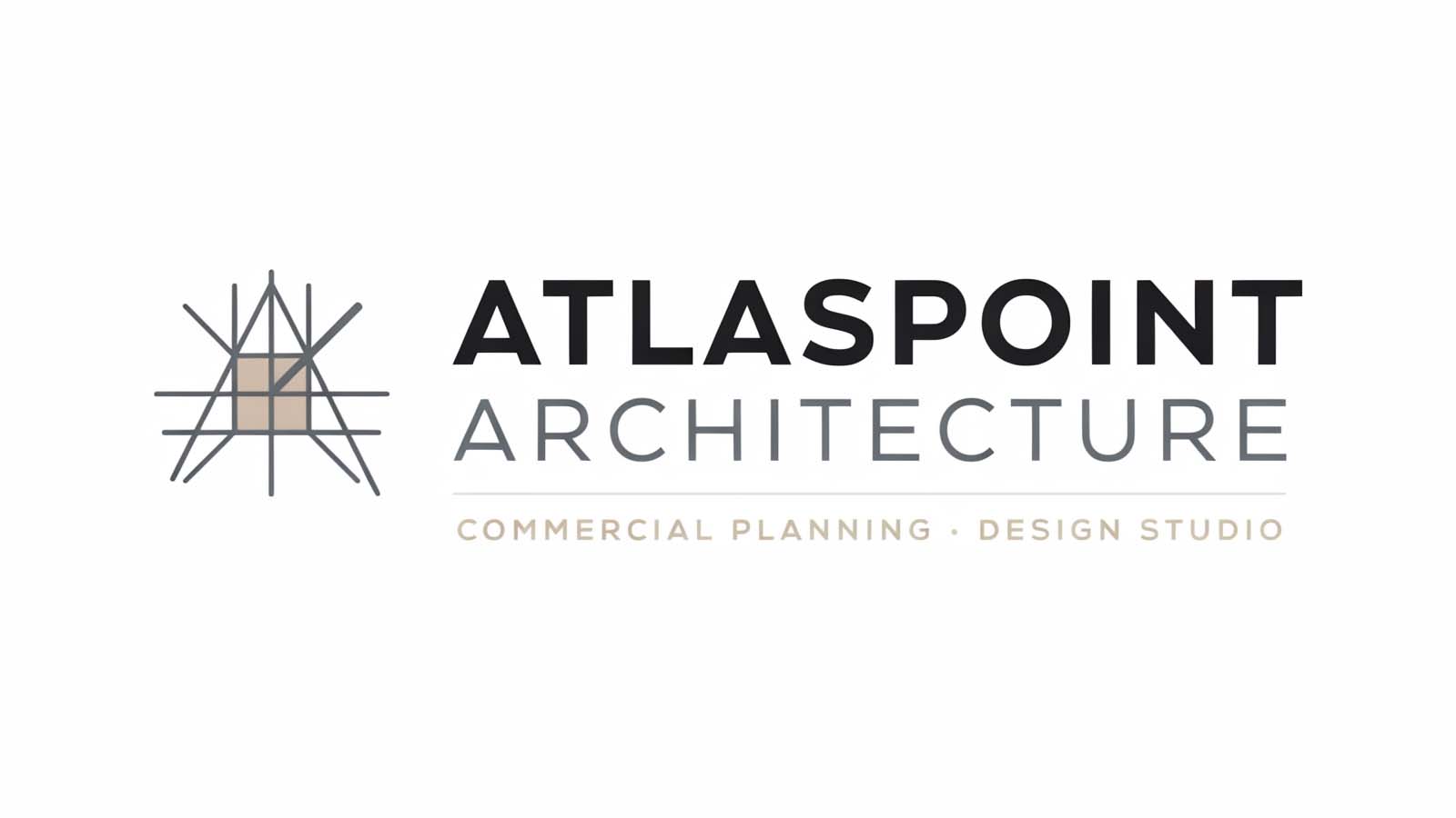 Professional logo design with gray geometric symbol and dark wordmark