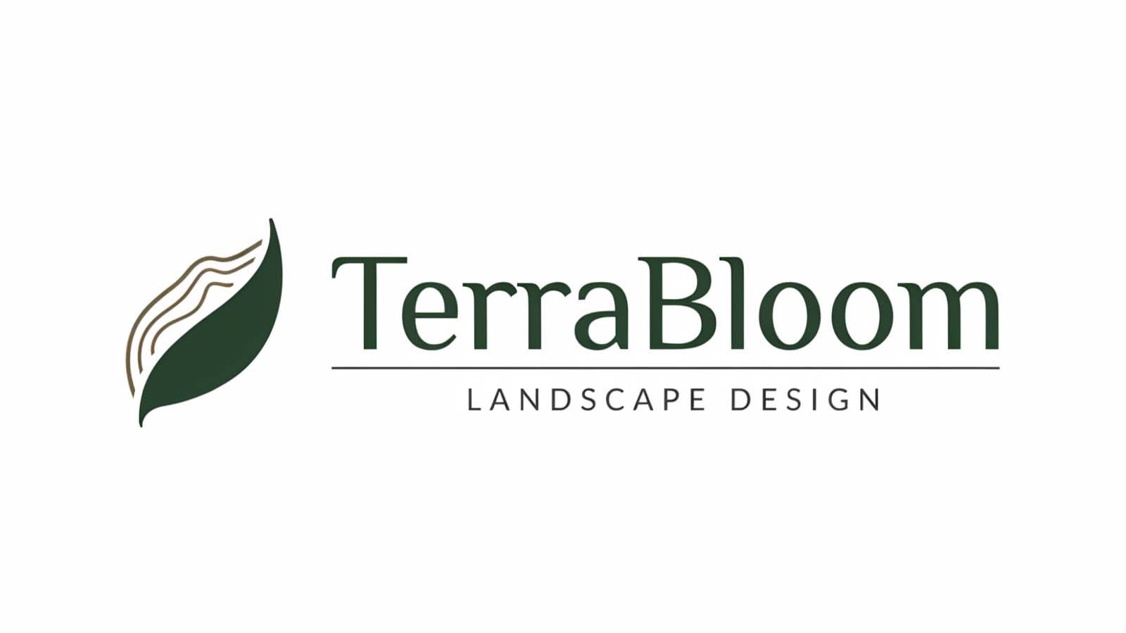 Modern brand logo design with green leaf icon and black wordmark