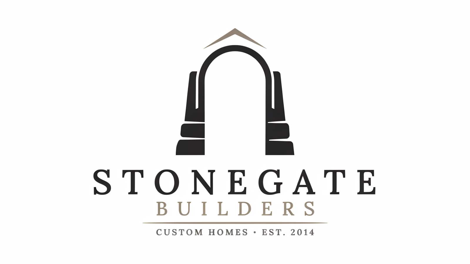 Architecture logo design with black arched doorway emblem and clean typography