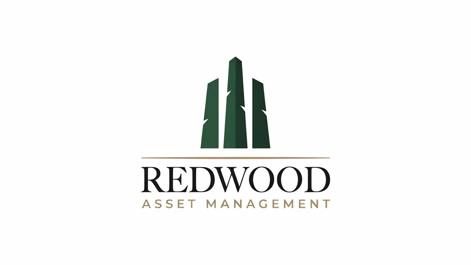 Landscaping logo design with green tree-shaped emblem and clean wordmark