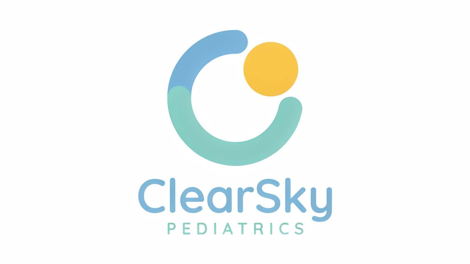 Wellness logo design with blue and yellow circular leaf-shaped symbol