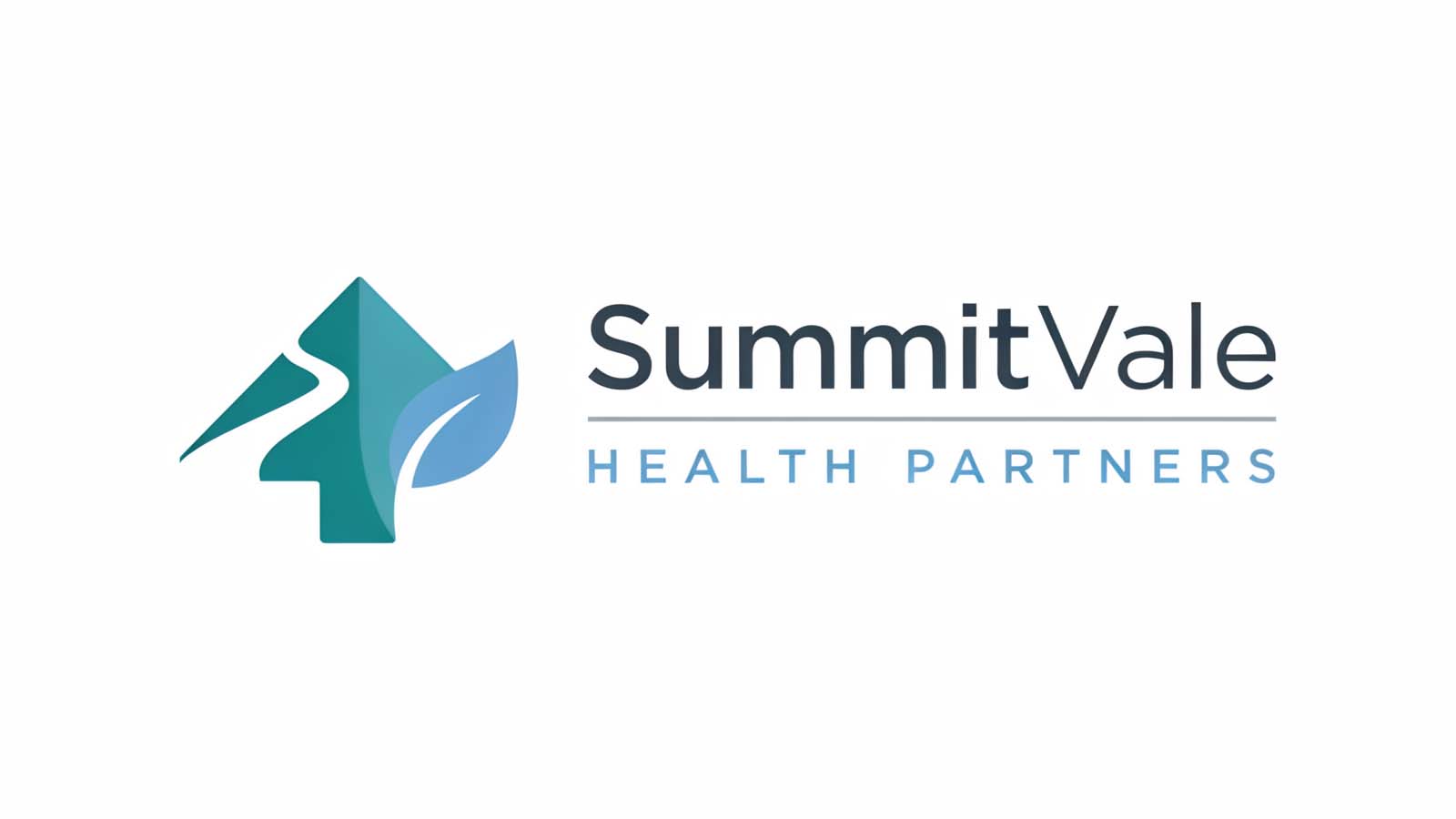 Modern logo design with teal geometric icon and black wordmark