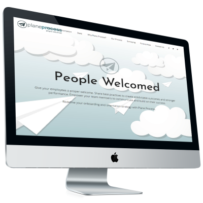 Orlando business process website design project for Plane Process displayed on desktop monitor