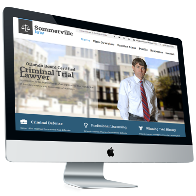 Law firm website design project for Sommerville Law displayed on desktop monitor
