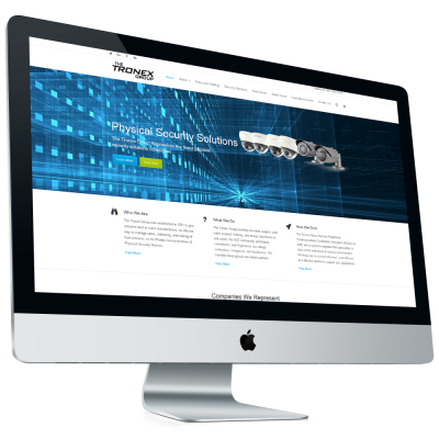 Business website design project for Tronex Group displayed on desktop monit