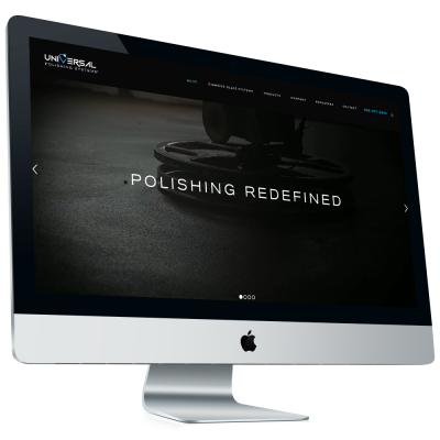 Polishing and surface restoration website design project for Universal Polishing displayed on desktop monitor
